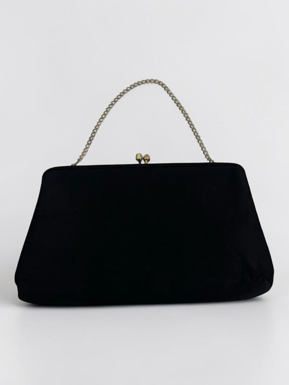 Vintage H L USA Black Clutch Purse 50s 60s Classic Evening Handbag